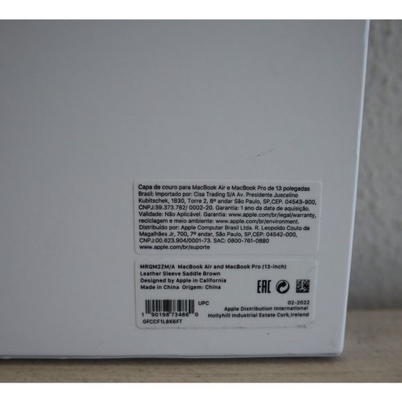 Apple MRQM2ZM/A Saddle Brown MacBook Air/MacBook Pro 13" Leather Sleeve - Picture 7 of 7